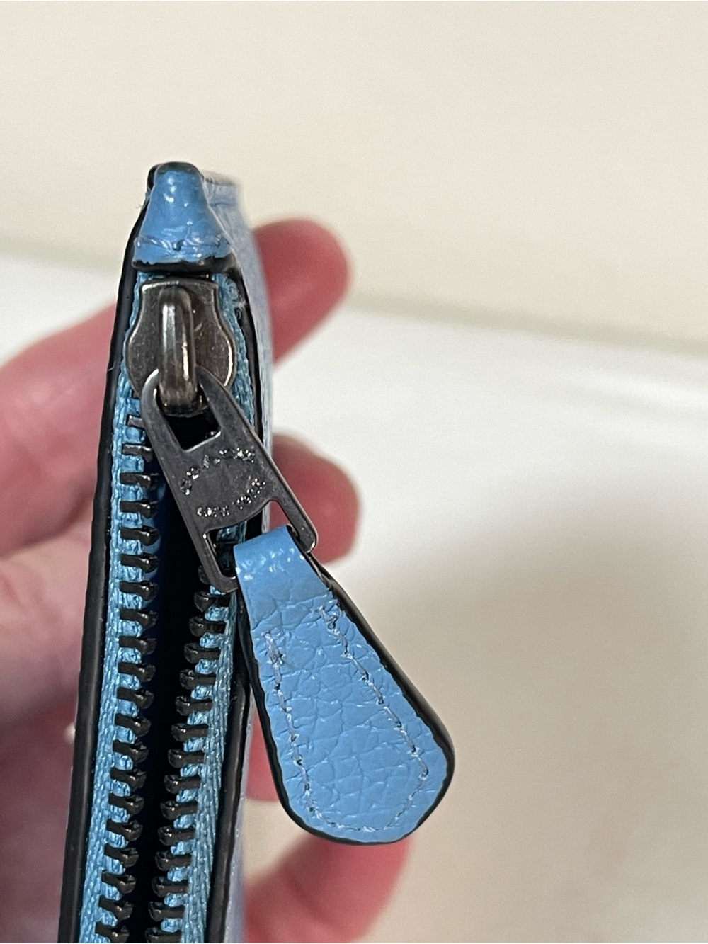 Coach Blue Leather Lanyard Card ID Case with Embossed Logo - Picture 6 of 15